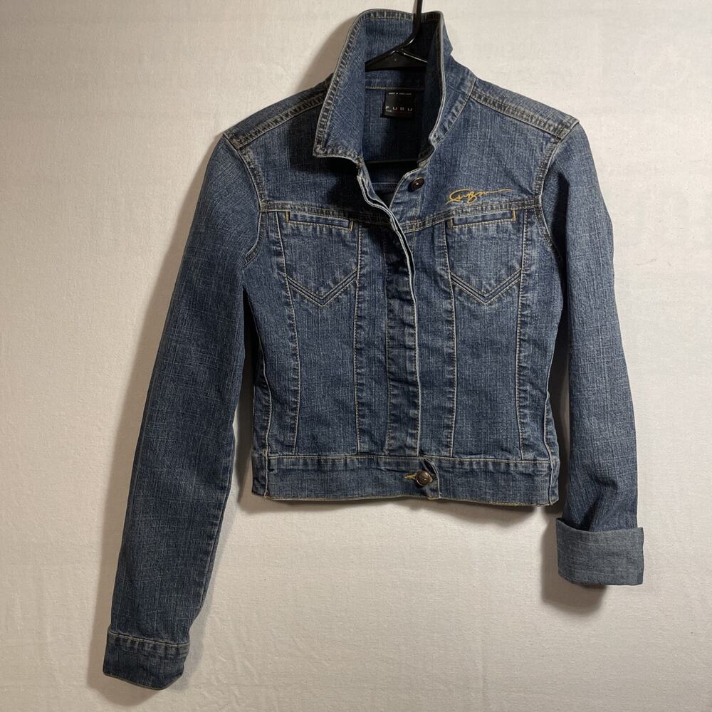 Vintage Y2K FUBU Women's Size Small The Collection Denim Jean Jacket Button Up